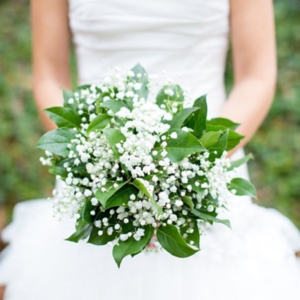 Green white bride bouquet by Beach Weddings Alabama
