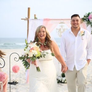 Dusty pink theme wedding by Beach Weddings Alabama