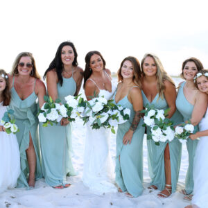 Happy beach wedding by Beach Weddings Alabama Call: 866-207-9447