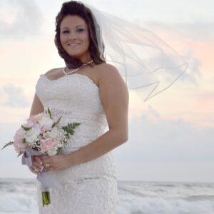 Pink brides bouquet by Beach Weddings Alabama