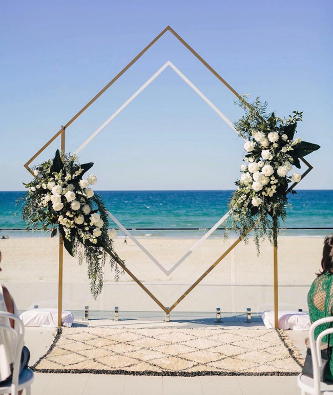 Diamond Wedding arch by Beach Weddings Alabama