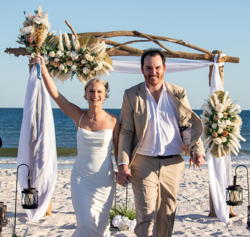 Happy wedding day by Beach Weddings Alabama