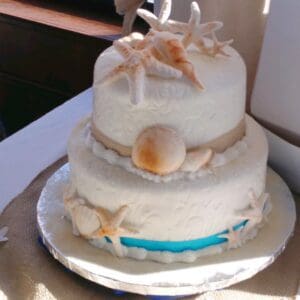 Beachy wedding cake by Beach Weddings Alabama