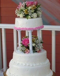 Amazing 3 tier beach wedding cake by Beach Weddings Alabama Call 866-208-9447