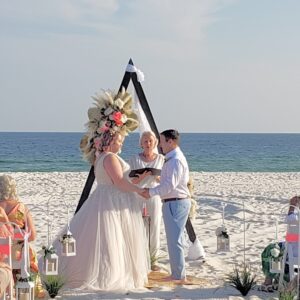 Wedding Vows exchange on the beach by Beach Weddings Alabama