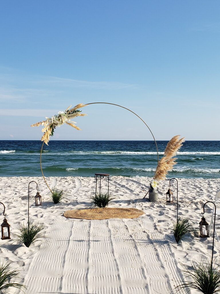 Circle Wedding Ceremony Gulf Shores Orange Beach by Beach Weddings Alabama