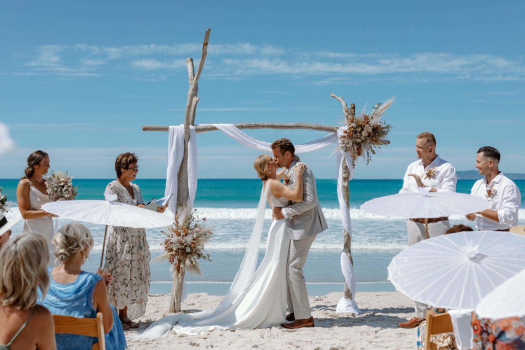 Driftwood Arch Wedding Ceremony by Beach Weddings Alabama, Gulf Shores, Orange Beach wedding