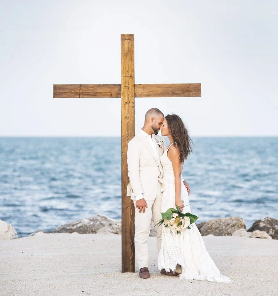 Cross Wedding on the beach Call 866-207-9447
