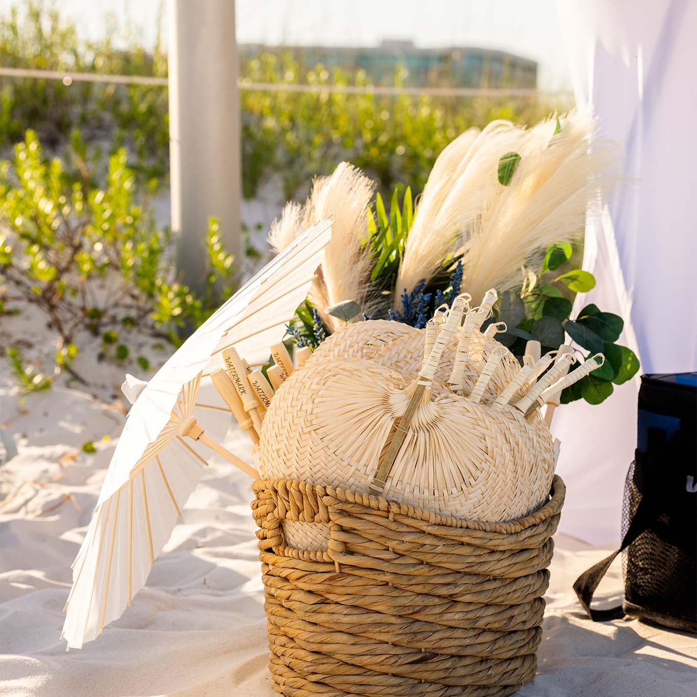 Boho wedding fans
